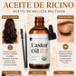 ACEITE RICINO - ORGÁNICO PREMIUM 100% PURO, PRENSADO EN FRÍO PARA CABELLO, PESTAÑAS, CEJAS Y PIEL, ESTREÑIMIENTO