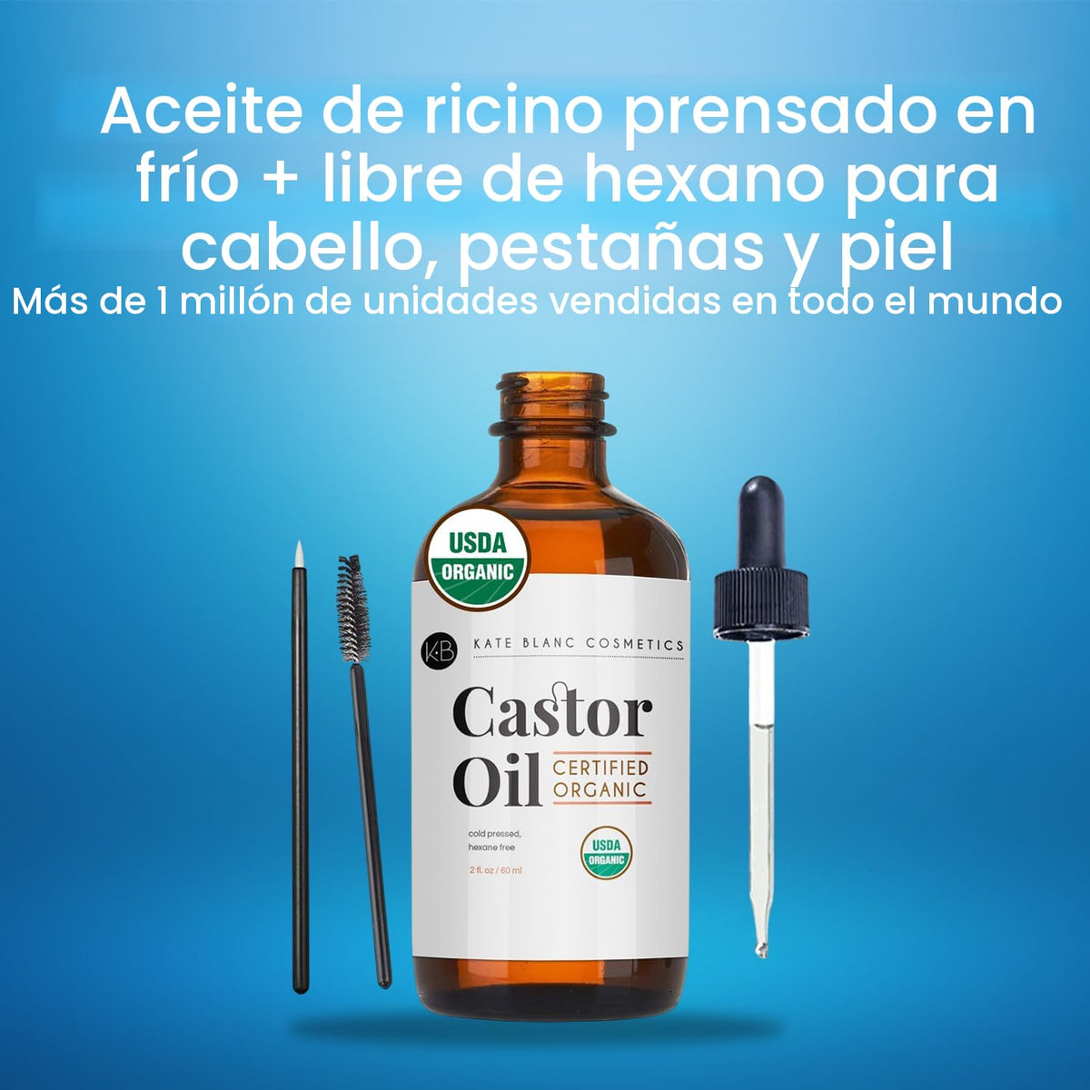ACEITE RICINO - ORGÁNICO PREMIUM 100% PURO, PRENSADO EN FRÍO PARA CABELLO, PESTAÑAS, CEJAS Y PIEL, ESTREÑIMIENTO